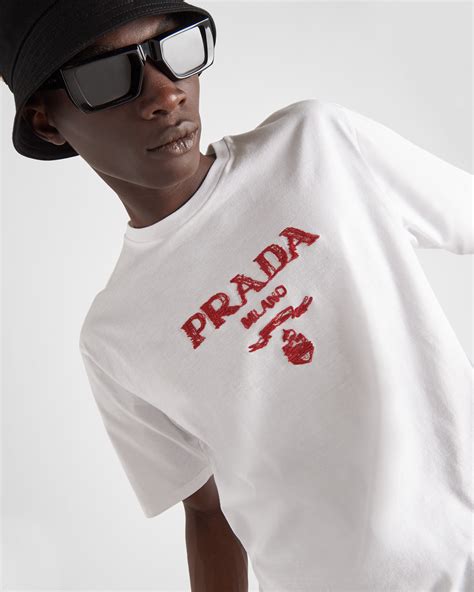 prada milano t shirt white|prada cettire men's shirt.